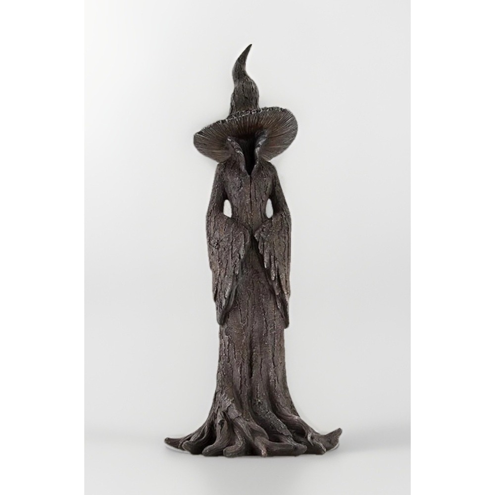 Cracker Barrel Halloween Tree Witch Figurine Statue 24" Large Black Resin NEW